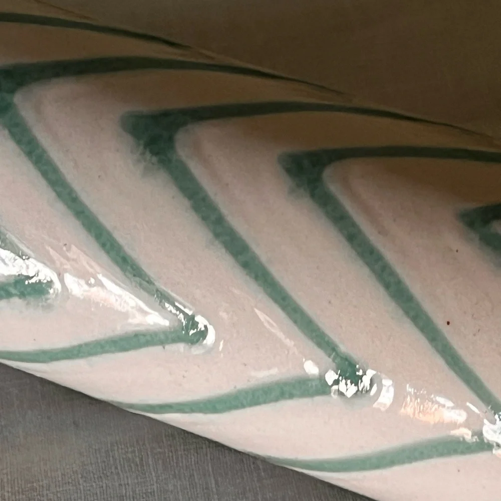 Anthropologie Ceramic Rolling Pin Aqua Chevron Water Fill 13” Discontinued Baker